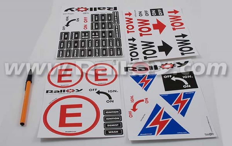 RAL072A Ralloy scrutineer sticker sheets